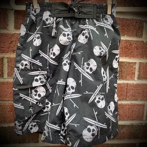 OP Boy Skull & Bones Board Shorts Size XS 4/5